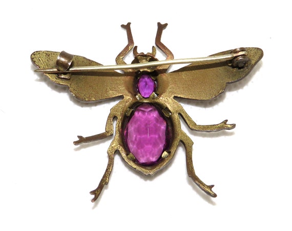 Art Nouveau Purple Bee Sash Pin - image 2