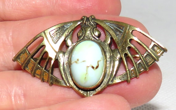 Art Nouveau Flying Scarab Beetle Pin