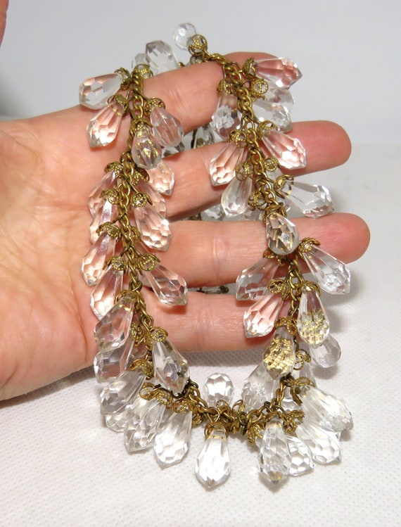 Miriam Haskell Plastic Crystal Fringe Necklace - Etsy