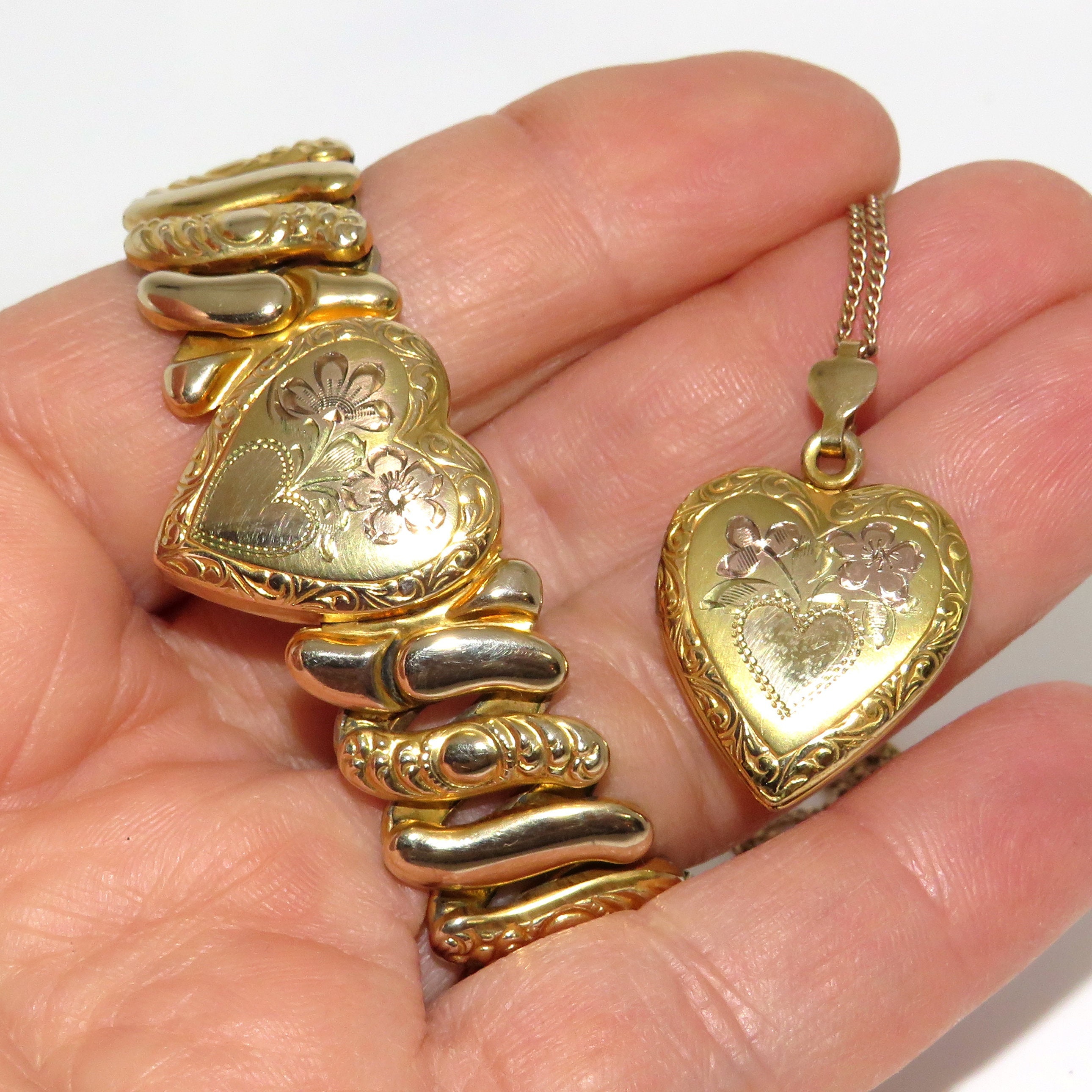 Real 18K Gold Plated Heart Charms Over Brass For
