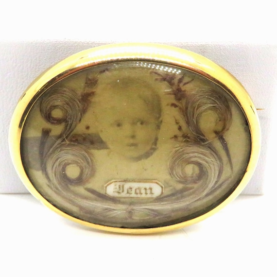 Victorian 18 K Framed Mourning - Sentimental Pin … - image 1