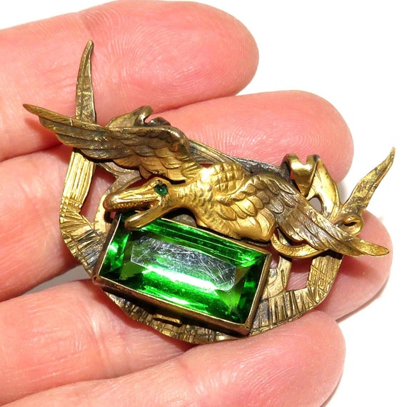 Art Nouveau Sash Pin with Flying Dragon