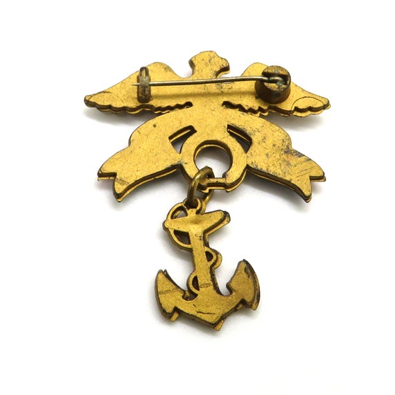 WWII Home Front Plastic Navy Eagle Pin - image 2