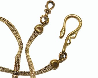 Victorian Gold Plated Watch Chain with Snake Hook