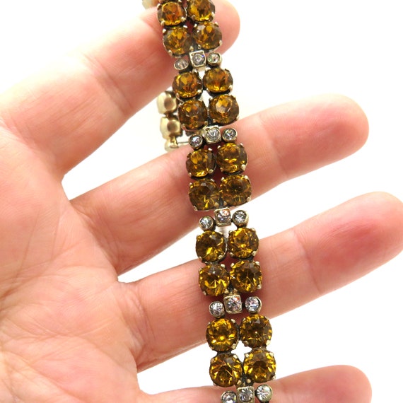 Unsigned Eisenberg Sterling and Amber Rhinestone … - image 5
