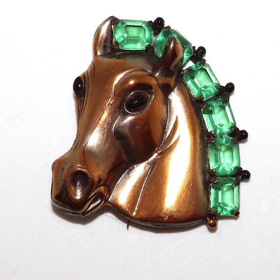 Atlantic 1941 Retro Copper Tone Horse Head Pin - image 3