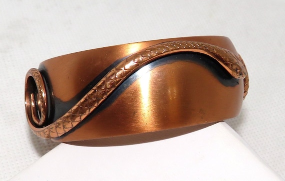 Whiting & Davis Copper Snake Clamp Bangle