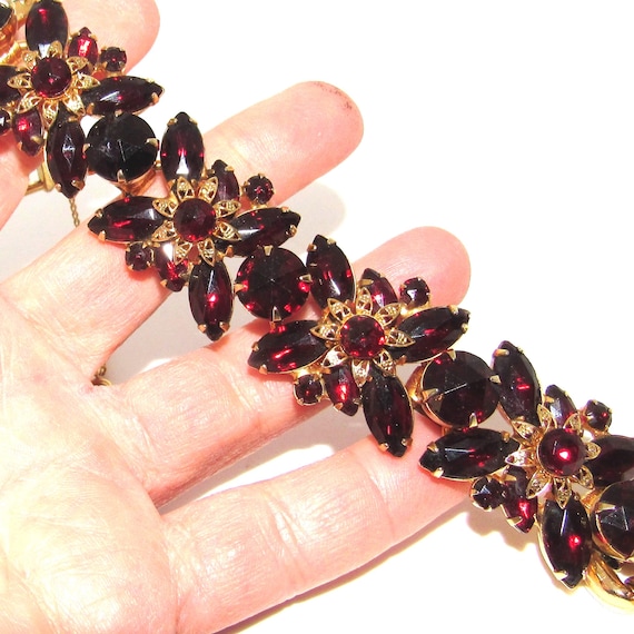 Juliana Garnet Red Rhinestone Bracelet