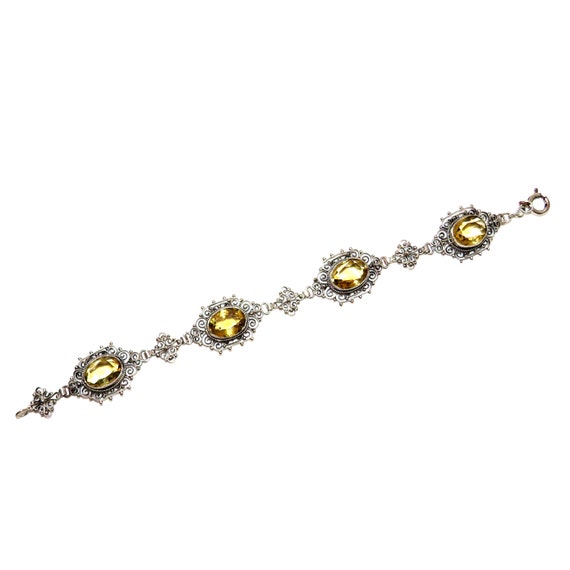 Antique 900 Silver Filigree and Citrine Necklace … - image 4