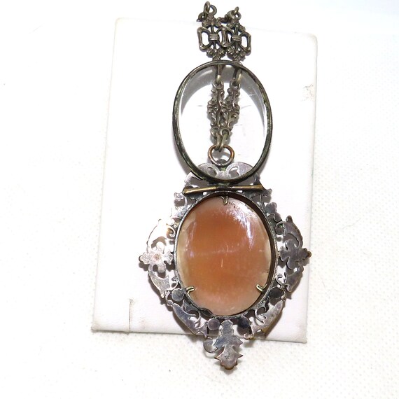 Late Victorian Cameo Locket on Ornate Chain - image 3