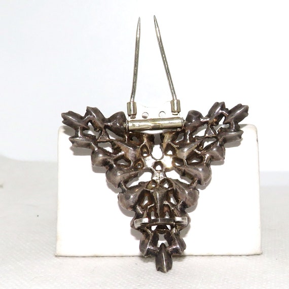 40’s Eisenberg Sterling Silver Rhinestone Screw Back Earrings main image 1