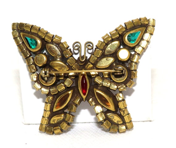 Multi Colored Rhinestone Butterfly Pin - image 2