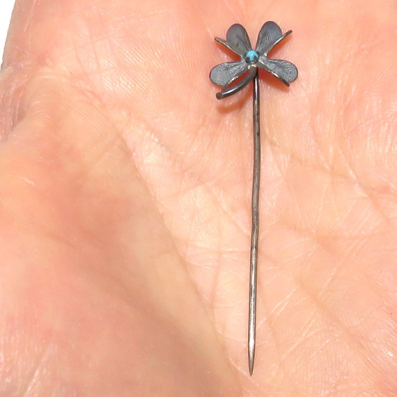 Antique 4-Leaf Clover Stickpin - image 3