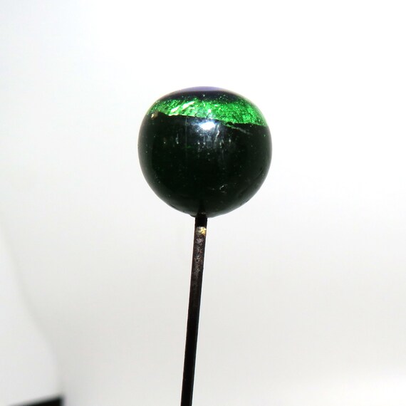 Peacock Eye Glass Hatpin - image 4