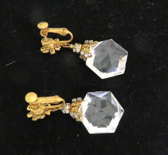 Miriam Haskell Plastic Crystal and Chain Necklace… - image 3