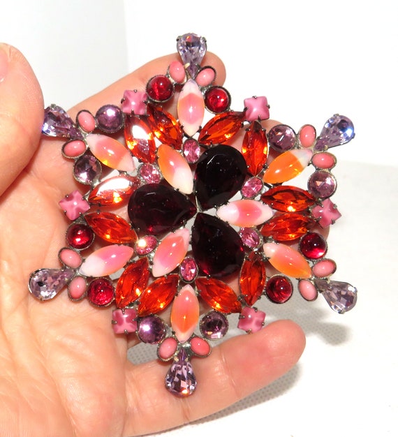 Kenneth Jay Lane Multi Color Rhinestone Snowflake… - image 3