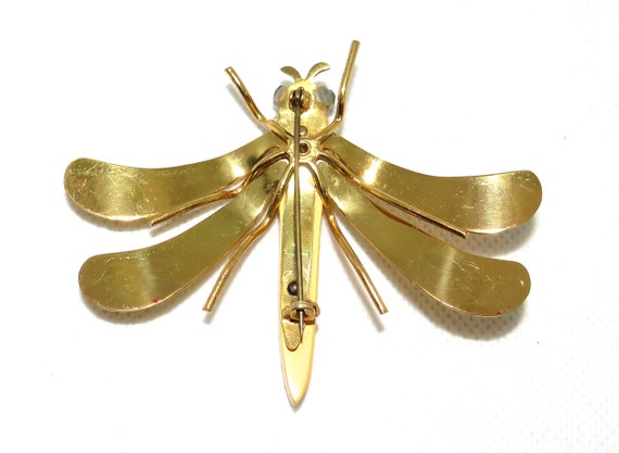 Bakelite and Brass Dragonfly Pin - image 2