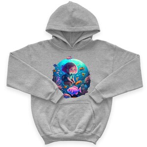 Fish Design Kids' Sponge Fleece Hoodie - Colorful Kids' Hoodie - Cartoon Hoodie for Kids