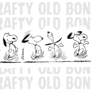 Snoopy Tanzen Aufkleber | Peanuts Gang Aufkleber