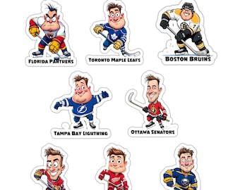 Customizable NHL Player/Team Cartoon Stickers