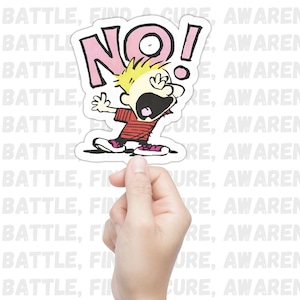 Calvin and Hobbes NO! Stickers: Heartwarming Cartoon Decals for Fans of Bill Watterson's Comic