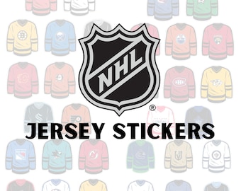 NHL Jersey Stickers for water bottle, laptop, phone case and more