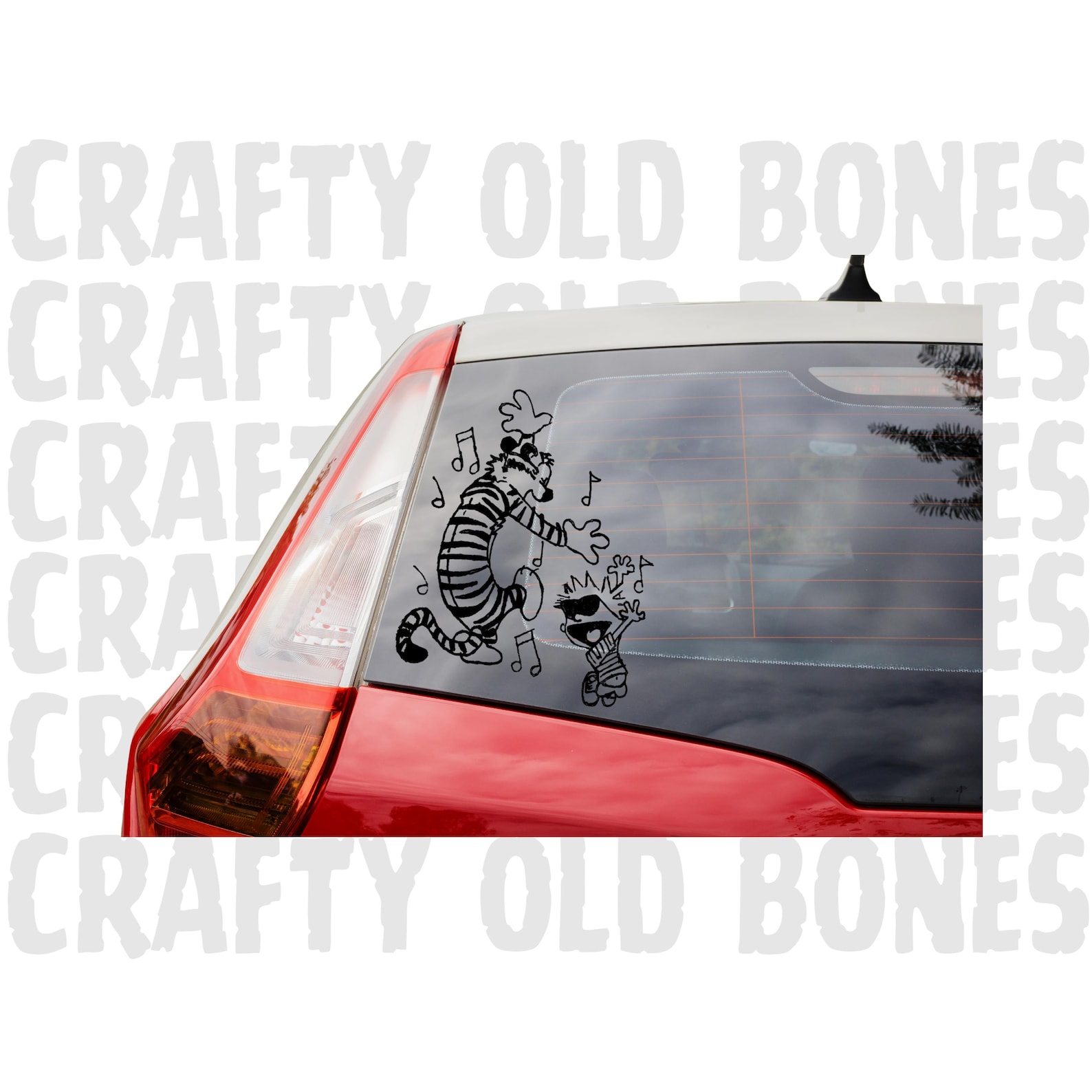Calvin and Hobbes Dancing Decal | Fun Cartoon Sticker for Car, Laptop ...