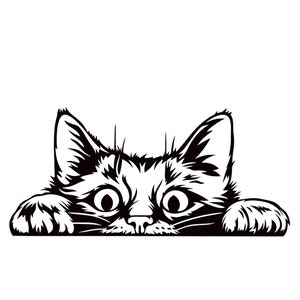 Peeking out the window Cat Vinyl Decal for Car or Window