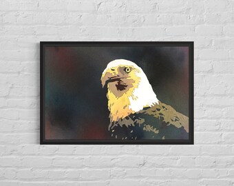 Eagle watercolor painting bald eagle colorful wall art bird trendy wall decor bright interior design painting sunset art (digital download)