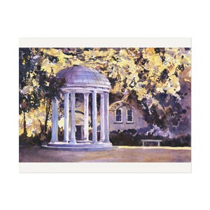 UNC Old Well Chapel Hill NC Wall Art, College Graduation Gift