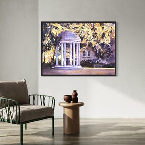 UNC Old Well Chapel Hill NC Wall Art, College Graduation Gift
