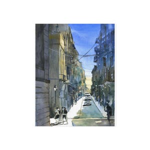 San Juan Puerto Rico Watercolor Art Print Colorful Cityscape Painting, Caribbean Architecture, Travel Wall Decor for Home Interior Giclee