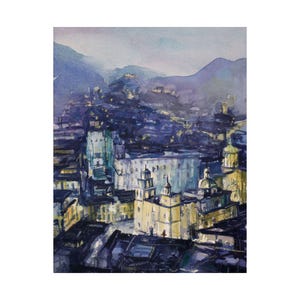 Watercolor Painting Millinery City of Guanajuato - Mexico, Mexican Home Decor, Wall Art for House, Travel Essentials, Colonial Poster