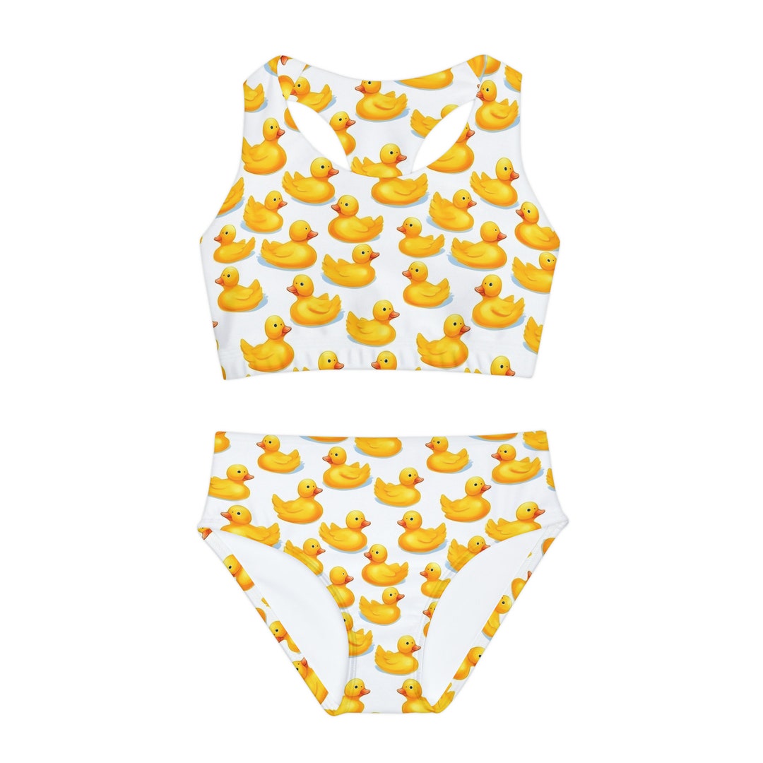 Girls Two Piece Rubber Ducky Swimsuit Etsy