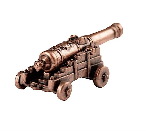 Ship Model, Bronze Cannon with Walnut Carriage, 20mm