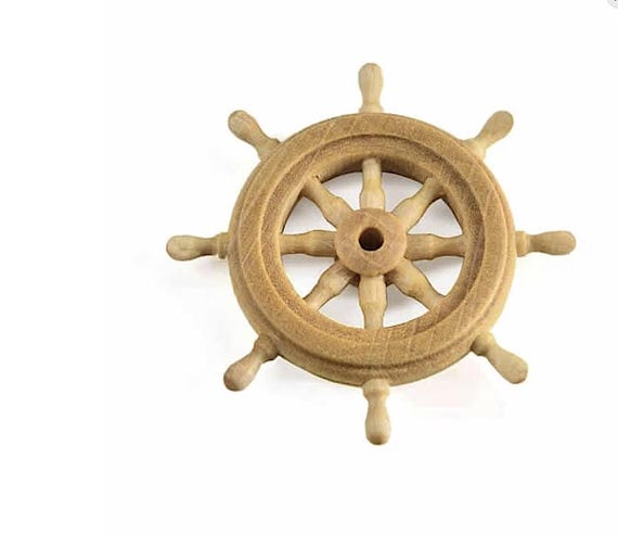 Model Ship Wooden Ship's Wheel, 28mm, Basswood Helm.
