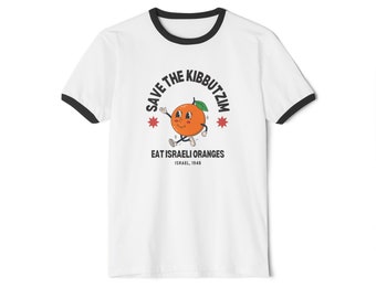 Save Kibbutzim Unisex Cotton Ringer T-Shirt