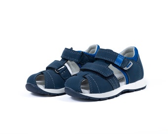 Boys Sandals Toddler Shoes Blue Double Velcro Closure