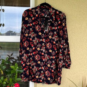 Women's Blouse/Tunic Button Up Abstract Long Sleeve