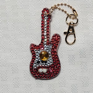 Diamond Art Mini Guitar Keychain