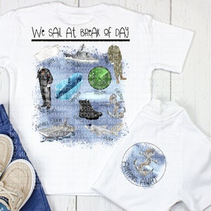 Navy Military DIGITAL DOWNLOAD - Navy Shirt Design - Navy PNG - Kids Navy shirt- Front Back Design - Navy Dad png