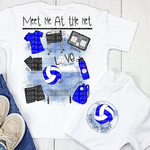 Royal Blue Volleyball DIGITAL DOWNLOAD - Volleyball Design - Volleyball Kids PNG - Volleyball shirt- Front Back Design