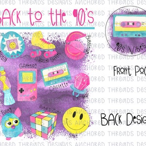 Nineties DIGITAL DOWNLOAD - 90's Design - 90's Kids PNG - Kids 90's shirt- Front Back Design - Roller skates png -