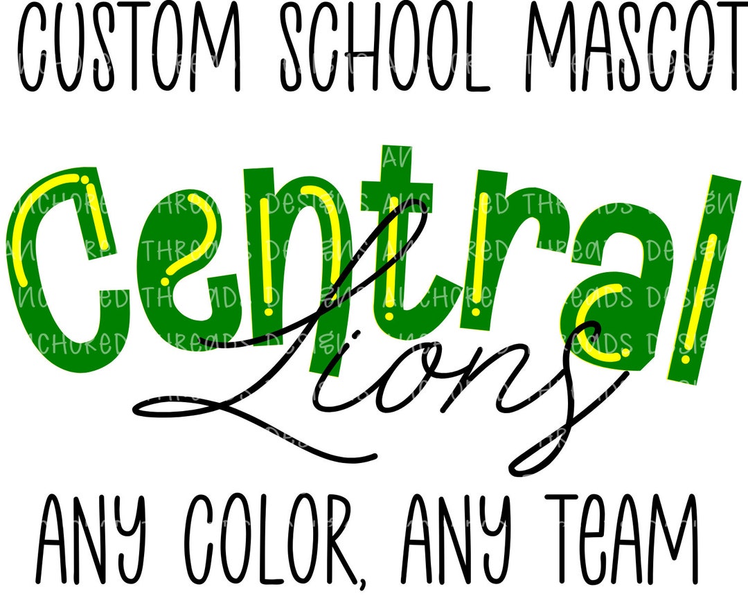 CUSTOM Team Mascot Team Mascot PNG Sports Mascot School Etsy