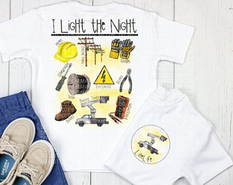 Lineman DIGITAL DOWNLOAD - Lineman Design - Line Life Kids PNG - Kids Lineman shirt- Front Back Design