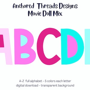 Blue and Pink Modern Alpha - Two Tone Alpha - PNG Alphabet - Doll Movie Alpha -  Pink Mix Alpha - Gender Reveal Alpha - Pink Blue PNG