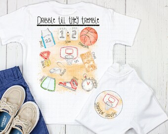 Basketball DIGITAL DOWNLOAD - Basketball Design - Basketball Kids PNG - Boys Basketball shirt- Front Back Design