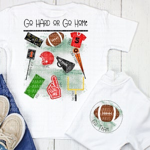 Football DIGITAL DOWNLOAD - Red Football Design - Football Kids PNG - Kids Football shirt- Front Back Design - Sublimation