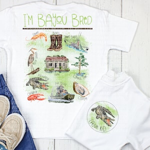 Bayou Cajun DIGITAL DOWNLOAD - Louisiana Bayou Design - Cajun PNG - Bayou Kid shirt- Front Back Design Sublimation