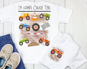 Monster Truck DIGITAL DOWNLOAD - Monster Truck Design - Flaming Truck PNG - Kids Truck shirt- Front Back Design Sublimation Digital Download